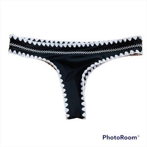 NWOT Same Swim Los Angeles CHEEKY BOTTOM NOIR/BLANC Black White Bikini Bottom